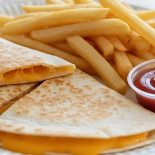 Kid's Quesadilla And Fries.